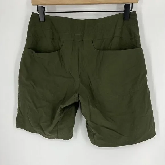 Mountain Hardwear Shorts Size 4 Womens Olive Green Ramesa Nylon Hiking Bermuda - Picture 4 of 6